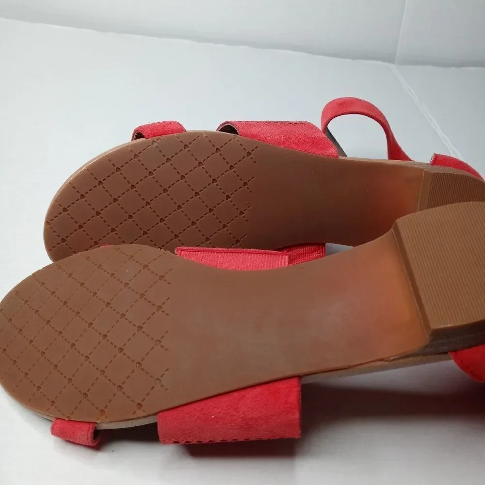 Isaac Mizrahi red ankle strap sandals size 8